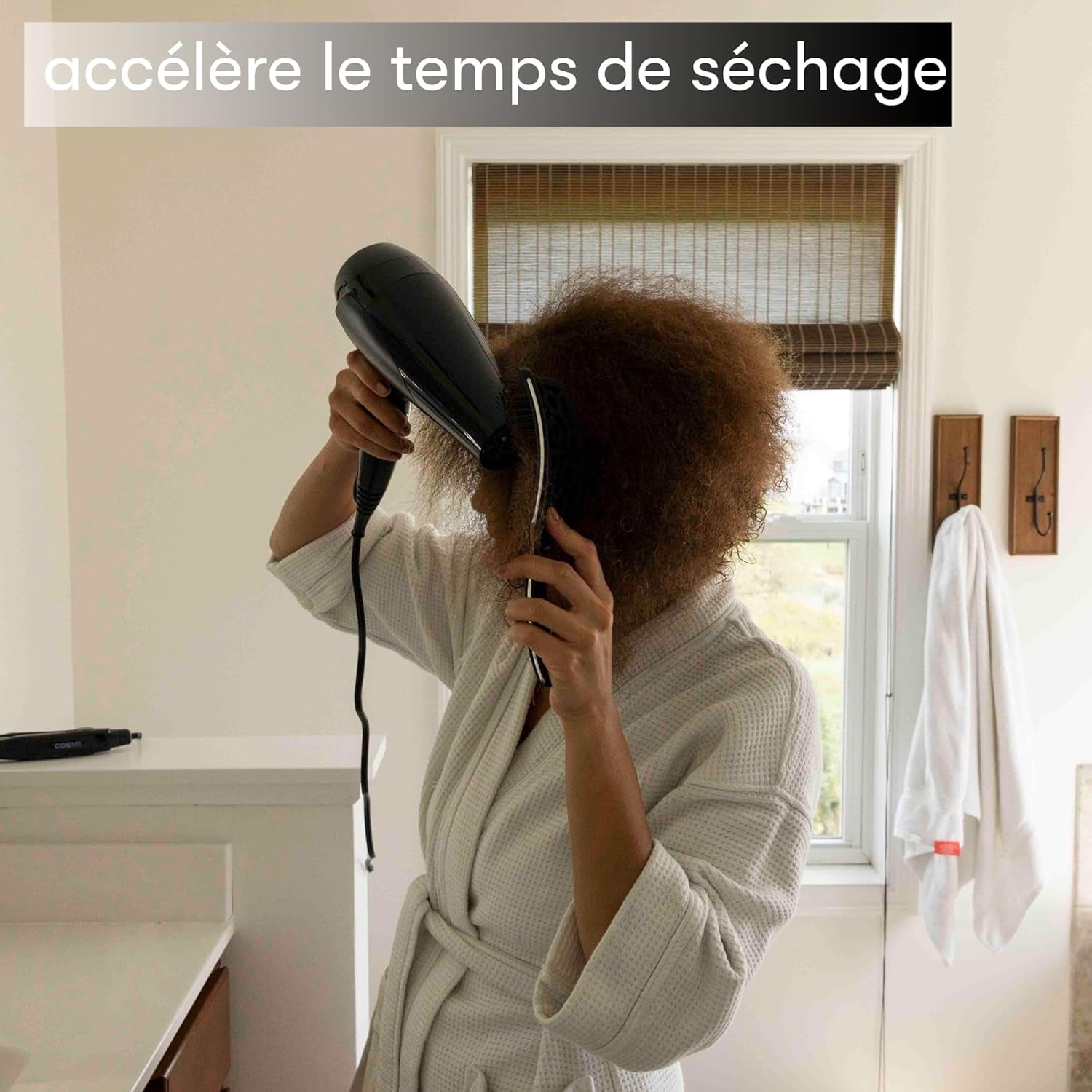 Brosse Démêlante Cheveux Bouclés - Cheveux Bouclés, Démêlante Flexible Ventilée, Hair Brush for Women Brosse Brushing Professionnelle, Noir